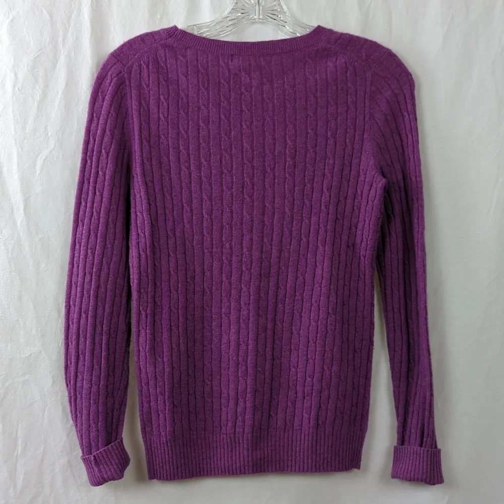 J. CREW CABLE KNIT WOOL CASHMERE BLEND SWEATER - Picture 4 of 4